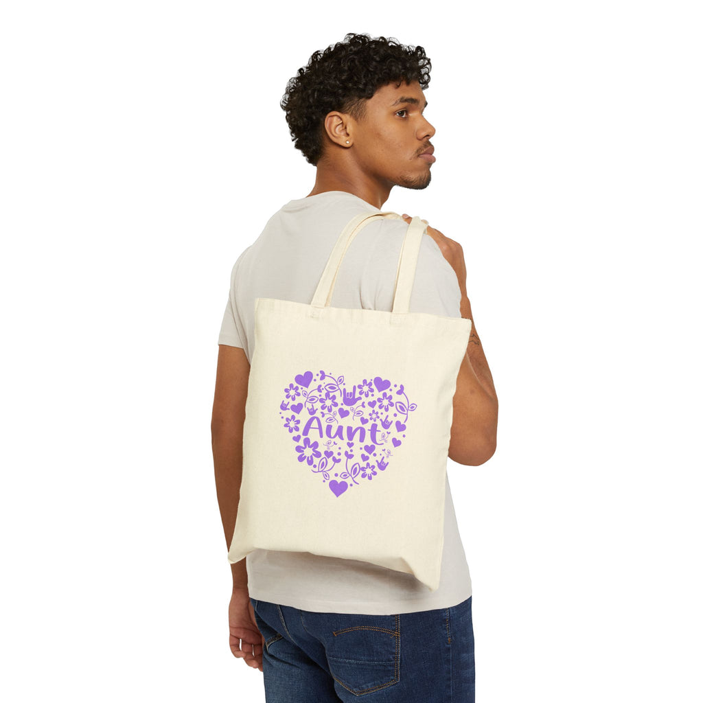 Aunt Heart Floral Tote Bag