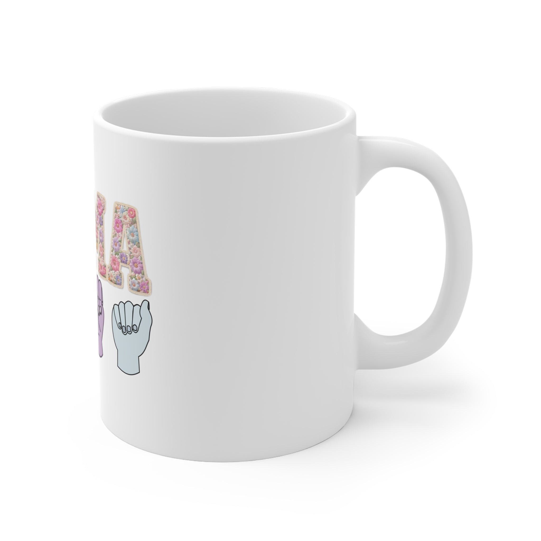 Mama Floral Sign Language Mug — 11oz Mother’s Day Coffee Cup