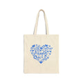 Aunt Heart Floral Tote Bag – Cotton Canvas Gift Bag for Moms & Family