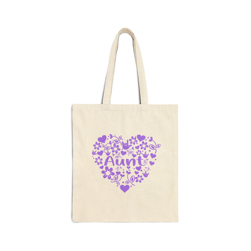 Aunt Heart Floral Tote Bag
